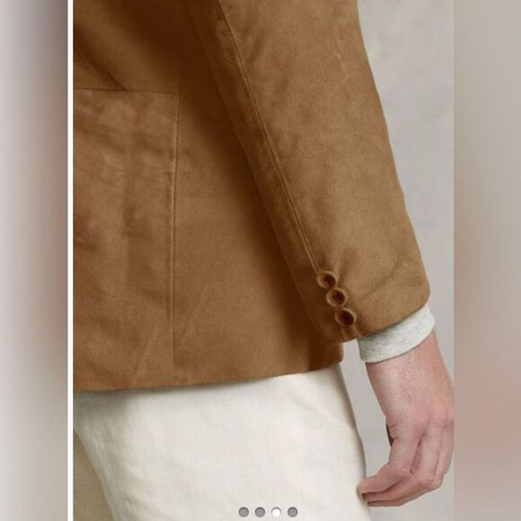 LEATHER CULT Oak Brown Suede Leather Blazer - Picture 3 of 16